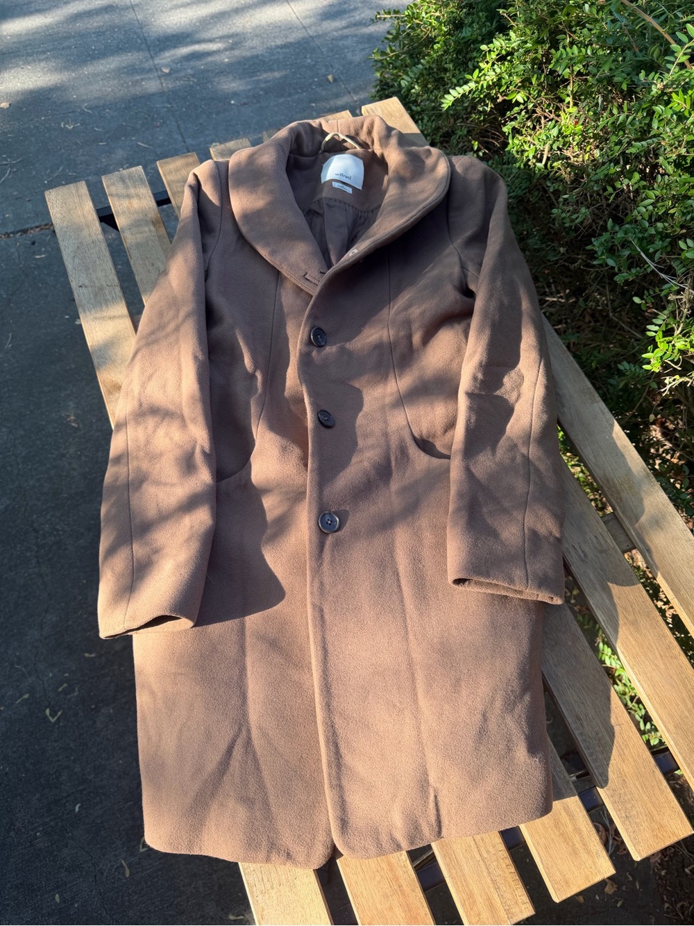 Wilfred Brown Wool-Blend Single-Breasted Peacoat